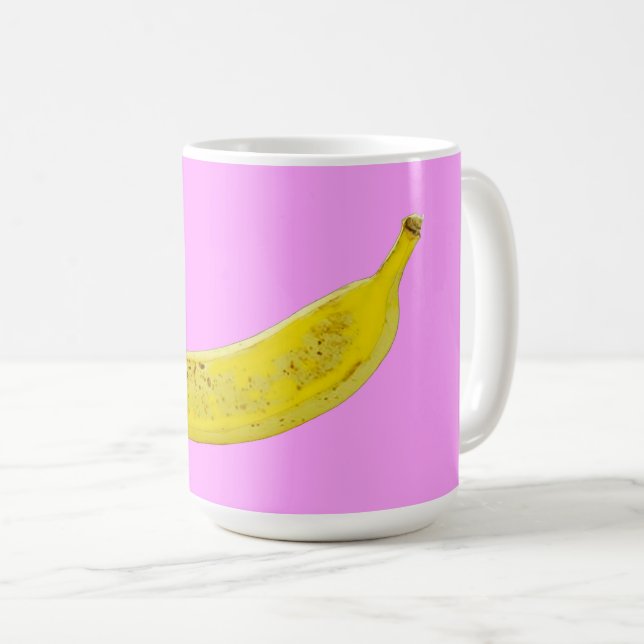 Mug Pop Art Banana en jaune (Devant droit)