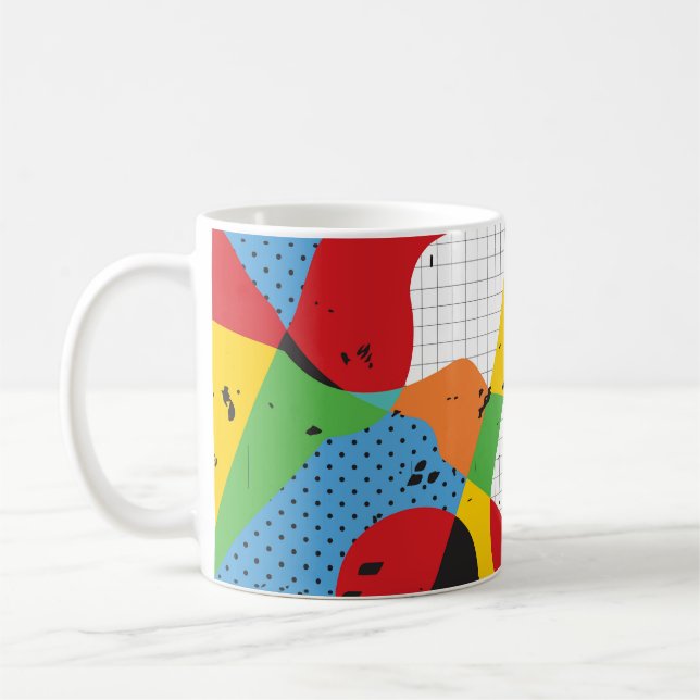 Mug Pop Art, Minimalisme Vibrant. (Gauche)