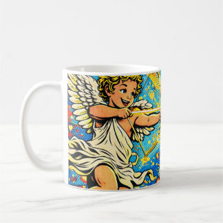 Mug Pop Art of Two cupids playing