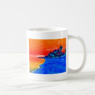 Mug Pop Art Plage Exotique Palmiers