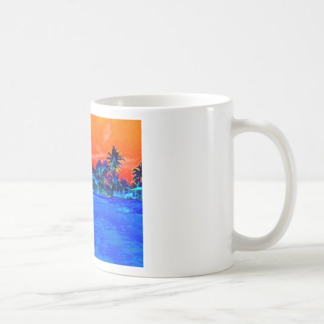 Mug Pop Art Plage Exotique Palmiers (Droite)