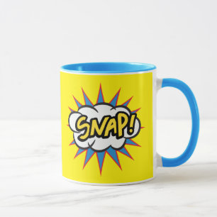 Mug Pop art snap jaune et bleu
