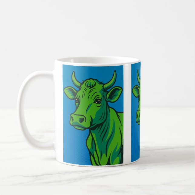 Mug pop art vache verte (Gauche)