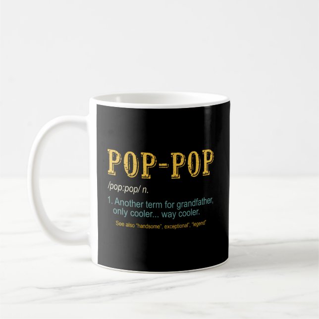 Mug Pop Pop Grandpa Fête des pères Pop Pop Pop (Gauche)