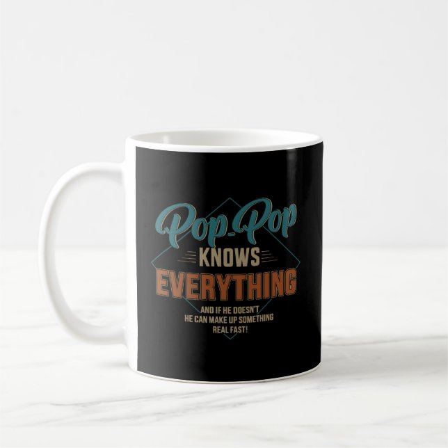 Mug Pop Pop Sait Tout Pour Grand-Père Et Père (Gauche)