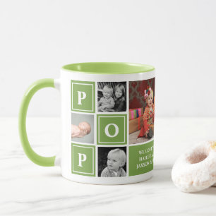 Mug Pop We Love You Vert Collage Photo Personnalisé