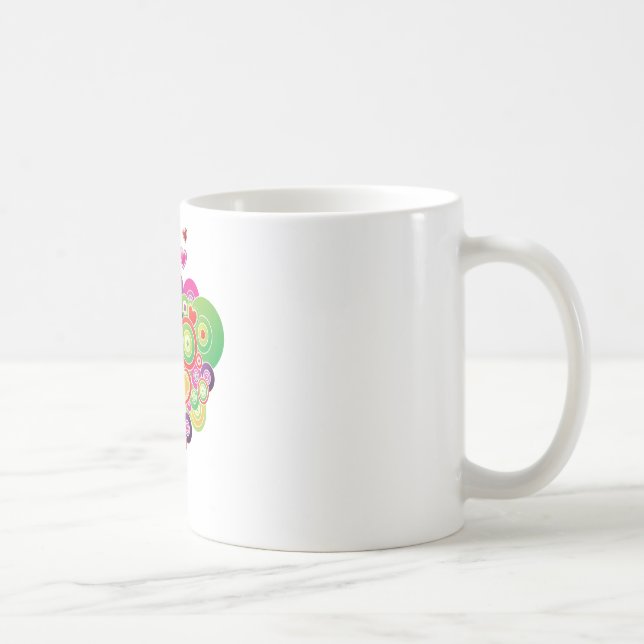 Mug PopArt Coeurs rose et vert (Droite)