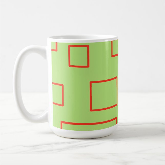 Mug Popcorn Anime Green Red Rectangles (Gauche)