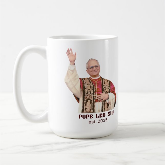 Mug Pope Leo XIV Est 2025 Commemorative (Gauche)