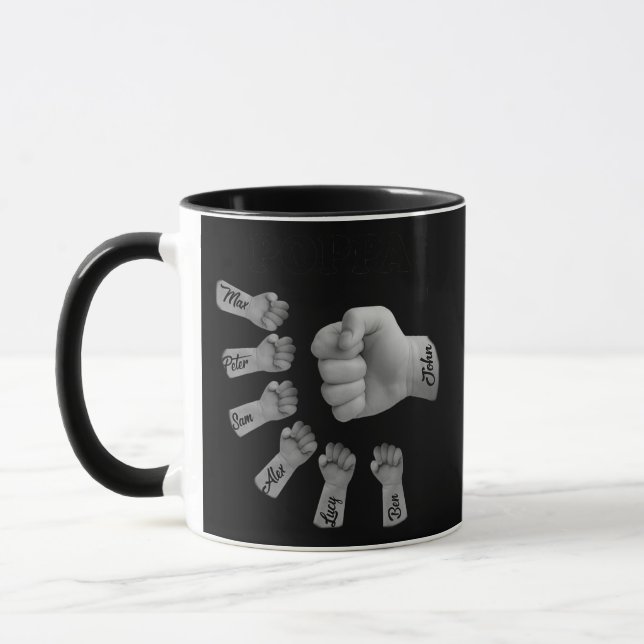 Mug PopPa et les enfants main à la main  (Gauche)
