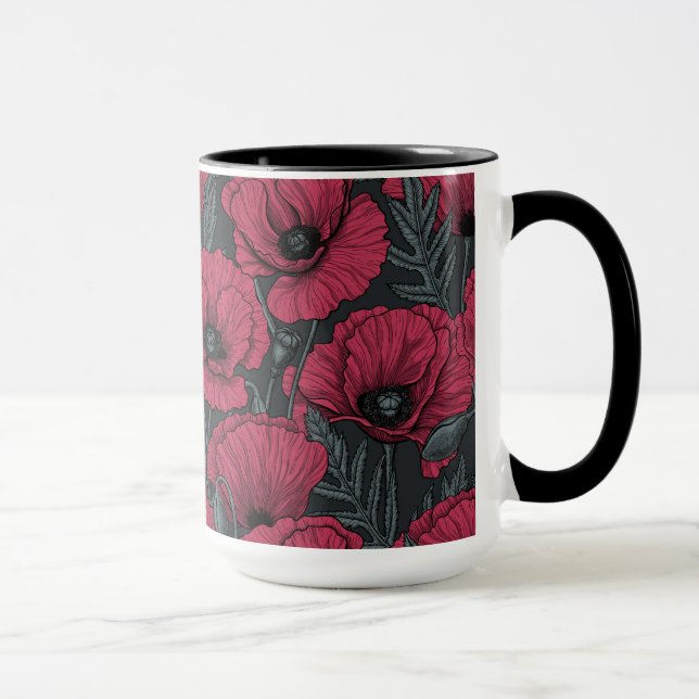 Mug Poppies à Viva Magenta (Droite)