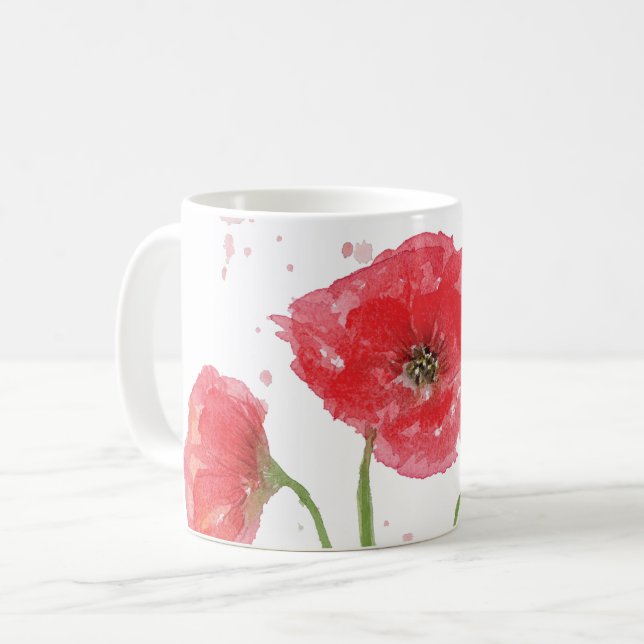 Mug Poppies de printemps (Devant gauche)