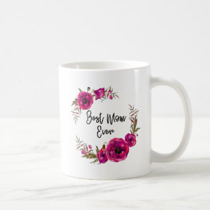 Mug Poppies florales rose Fuchsia Wreath Meilleure mam