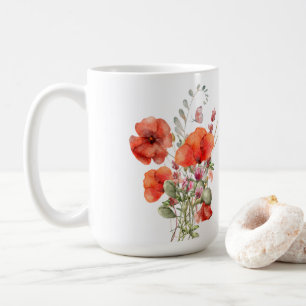 Mug Poppies orange sur blanc