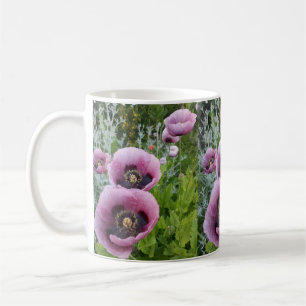 Mug Poppies violettes roses Fleur violet mauve mauve