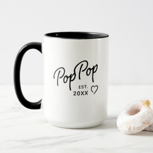 Mug PopPop Grand-pa Reveal Est. Année minimaliste