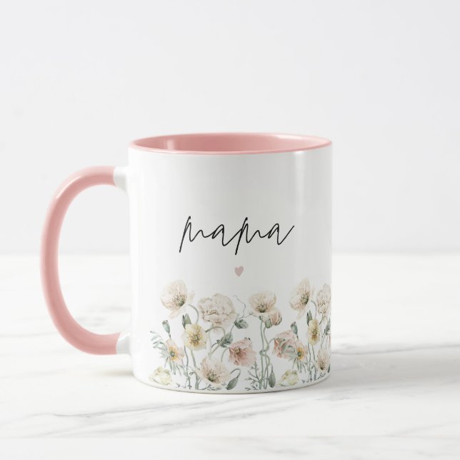 Mug POPPY Cute Pastel Fleur sauvage Floral Mama (Gauche)