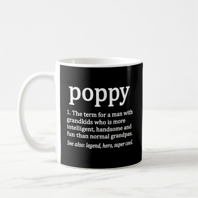 Mug Poppy Grandpa Définition Meilleur Poppy Grand-Père (Gauche)