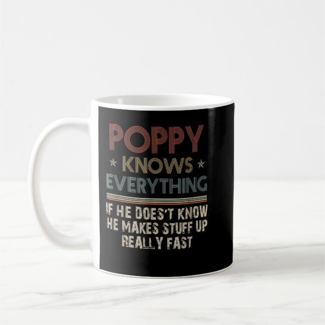 Mug Poppy Know Everything - Grandpa Gift (Gauche)