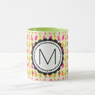 Mug Popsicles et crème glacée Monogramme personnalisé