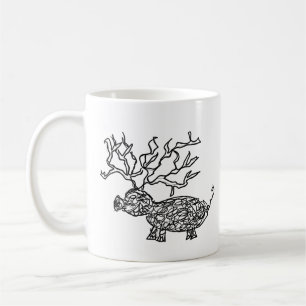 Mug Porc à cornes – Fantastique Sanglier Dessiné à la