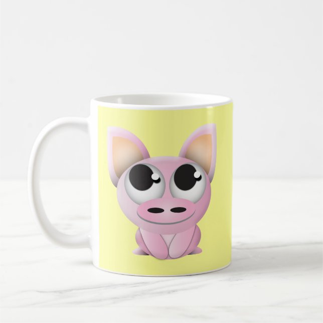 Mug Porc mignon de bande dessinée (Gauche)