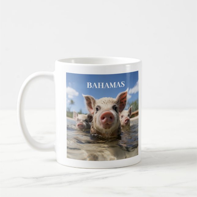 Mug Porcs nageurs des Bahamas - Aventure à Exuma Pig B (Gauche)