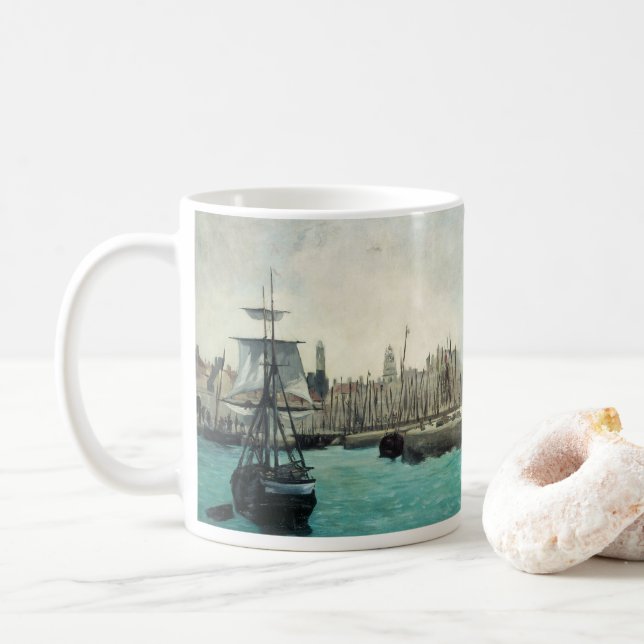 Mug Port de Calais par Manet, Art Impressionniste Vint (Avec donut)