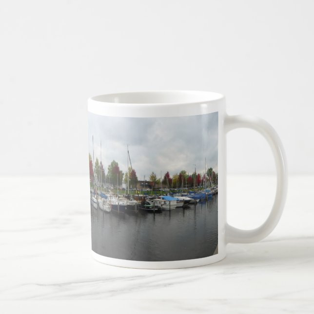 Mug Port hollandais avec des arbres verts et rouges Mu (Droite)