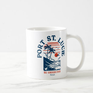 Mug Port St. Lucie Floride Rétro Surfeur Plage Vintage