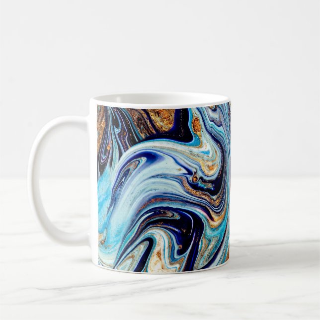 Mug Porte bleu persan : Texture orientale luxueuse (Gauche)