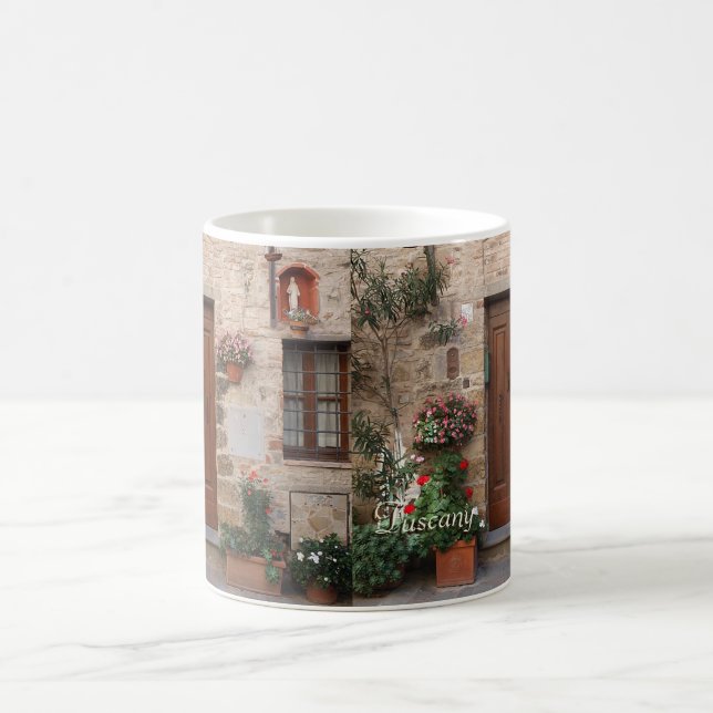 Mug Porte en bois Toscane Italie personnalisée (Centre)
