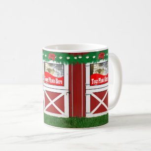 Mug Porte rouge Grange Custom 3 Photo Holiday Café Mu