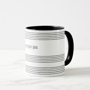 Mug Portées de manuscrit de musique Musical Noir Blanc