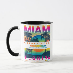 Mug Portez des t-shirts Miami Florida Miami Colorful S