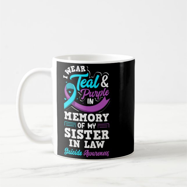 Mug Portez du sarcelle et du violet en mémoire de ma b (Gauche)