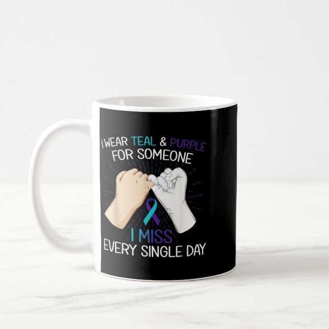 Mug Portez du sarcelle violet pour quelqu'un que vous  (Gauche)