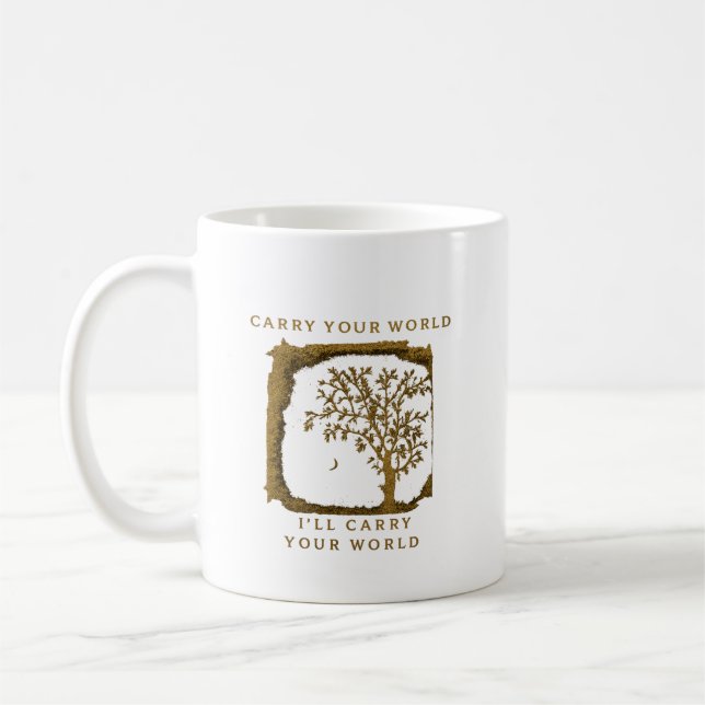 Mug Portez Votre Monde – Conception Dorée (Gauche)