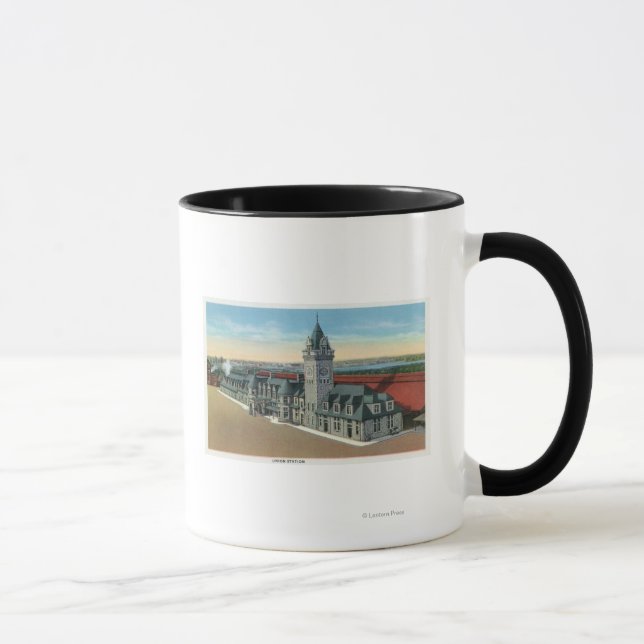 Mug Portland, MaineVue extérieure de la gare Union (Droite)