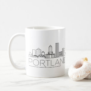Mug Portland (Oregon)  Ligne Skyline Stylisée Ville