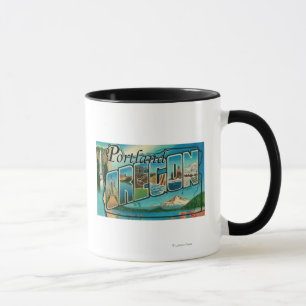 Mug Portland, scènes 2 de lettre d'OregonLarge