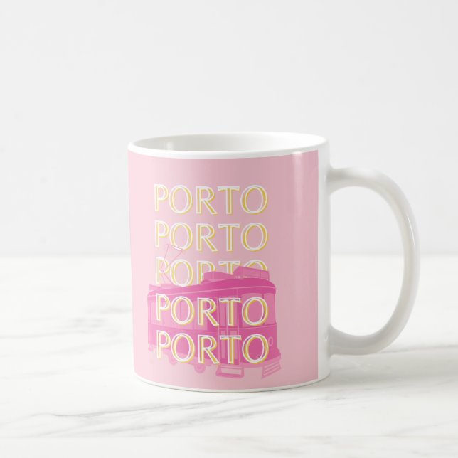 Mug Porto Travel Art, Portugal, Rose, Preppy (Droite)