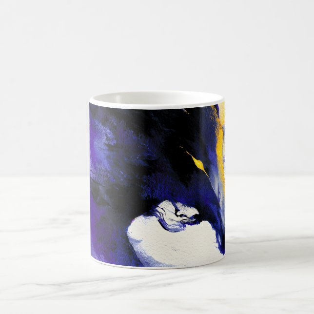 Mug Portrait abstrait aquarelle cheval noir (Centre)
