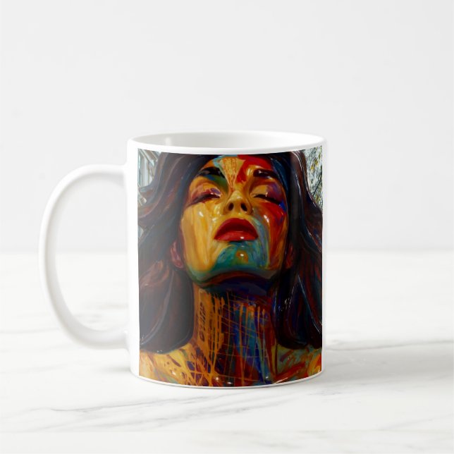Mug Portrait Abstrait coloré (Gauche)