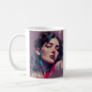 Mug Portrait Abstrait de Lumière Néon