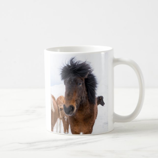 Mug Portrait amusant de cheval islandais (Droite)