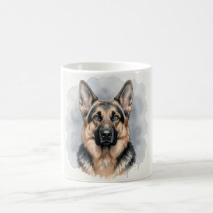 Mug Portrait aquarelle de Berger Allemand