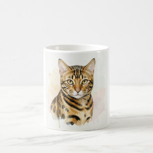 Mug Portrait aquarelle de chat Bengal