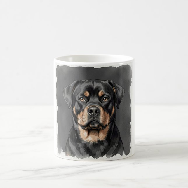 Mug Portrait aquarelle de Rottweiler (Centre)