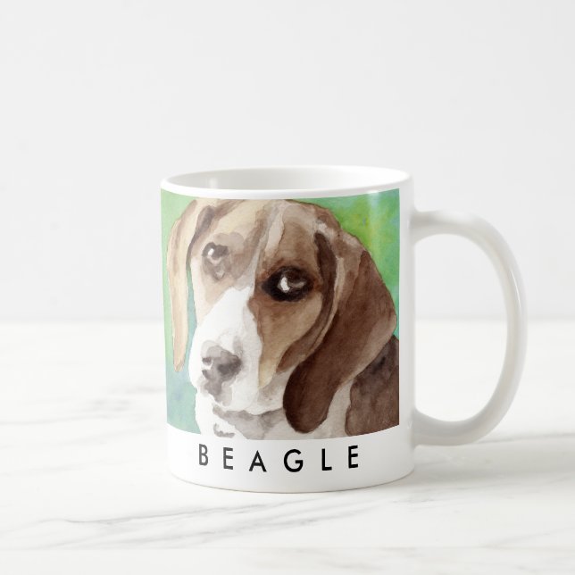 Mug portrait Beagle aquarelle (Droite)